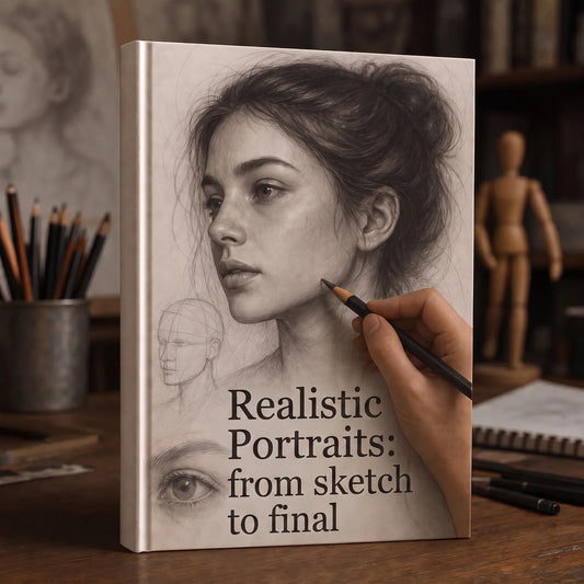Realistic Portraits: From Sketch to Final — Pencil Drawing Ebook